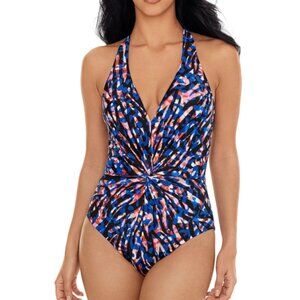 Magicsuit 'Burano Drew' Twist-Front One-Piece Swimsuit, Black Multi